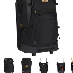 Rawlings Black and Gold Wheeled Backpack